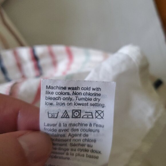 Madewell Cotton Blend Stripped Button Down the Side Skirt Size 4 - Picture 13 of 16